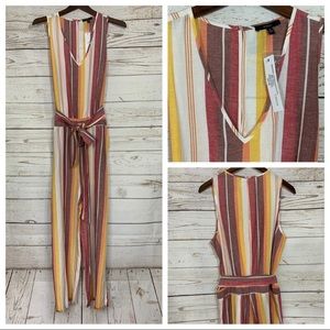 NWT Anthropologie Drew striped linen jumpsuit